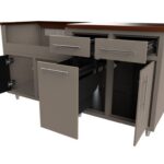Cabinet with drawers and doors